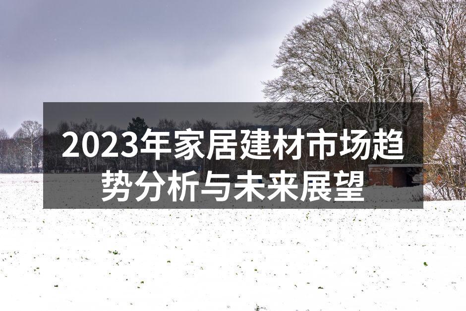 2023年家居建材市场趋势分析与未来展望